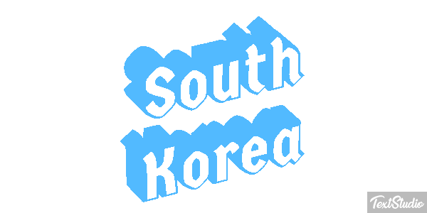 South Korea Text effect