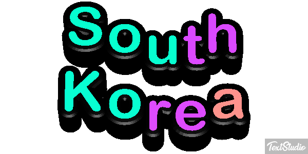 South Korea Text effect
