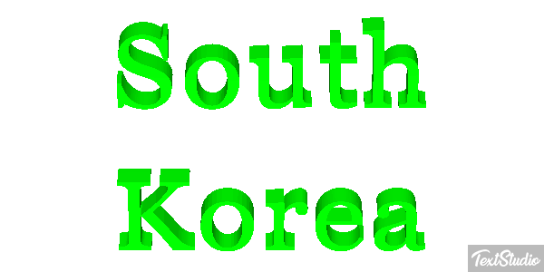 South Korea Text effect