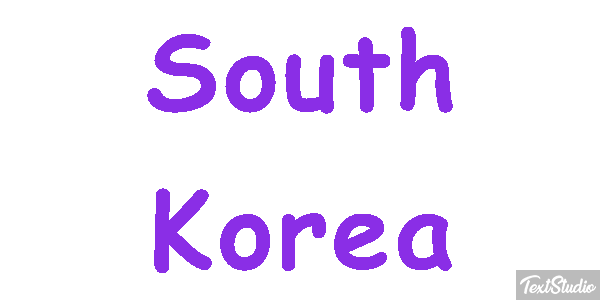 South Korea Text effect