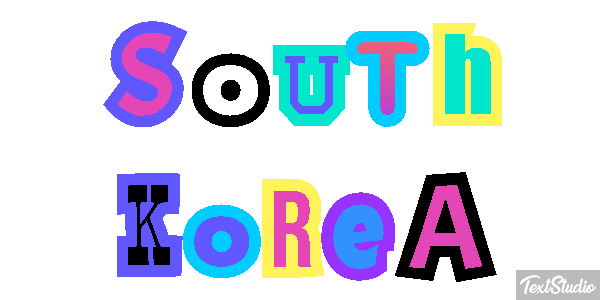 South Korea Text effect