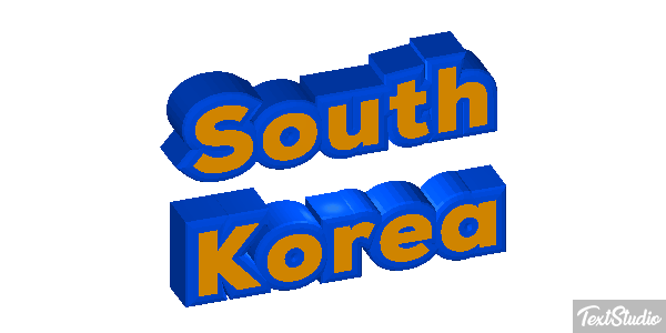 South Korea Text effect