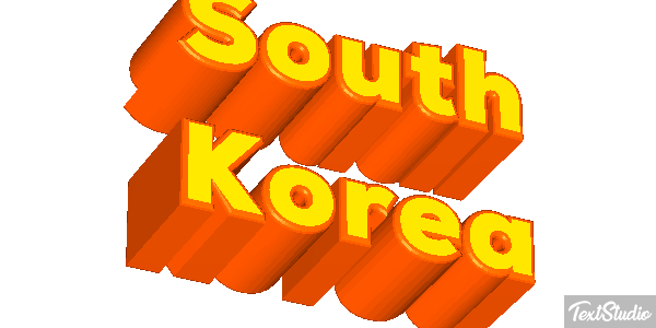 South Korea Text effect