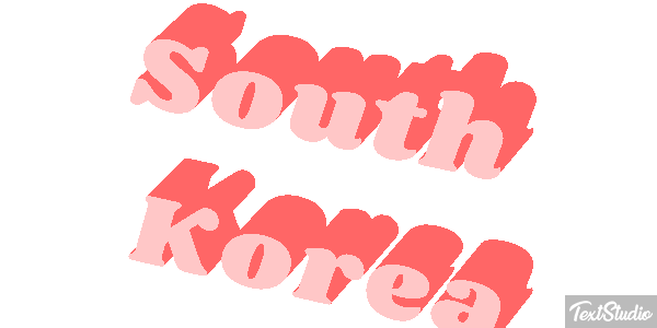 South Korea Text effect