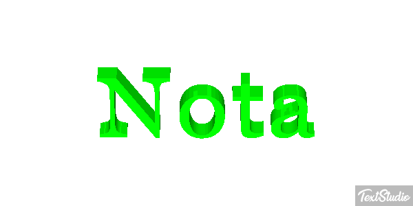 Nota Efeito do texto