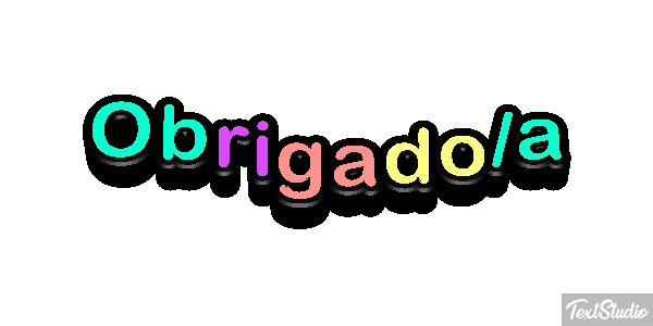 Obrigado/a Tekst effect