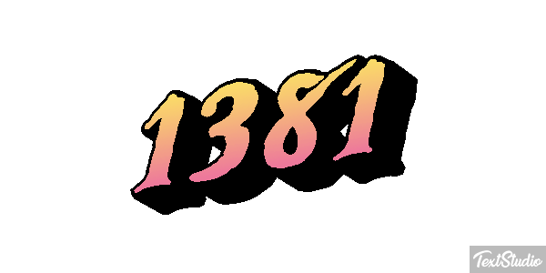 1381 Text effect