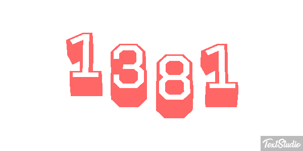 1381 Text effect