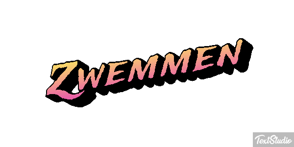 Zwemmen Tekst effect
