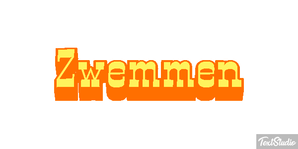 Zwemmen Tekst effect