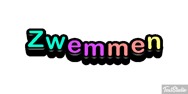 Zwemmen Tekst effect