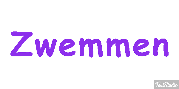 Zwemmen Tekst effect