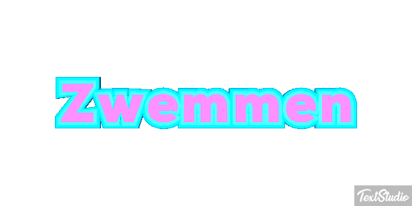 Zwemmen Tekst effect