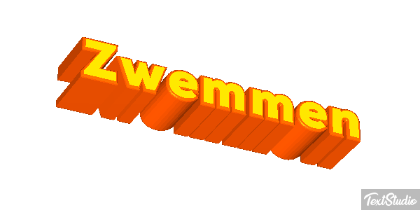 Zwemmen Tekst effect
