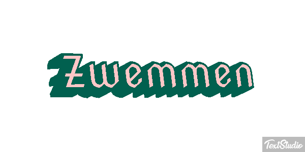Zwemmen Tekst effect