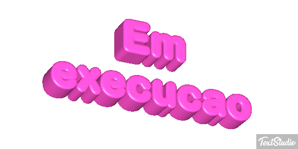 Em execução Efeito do texto