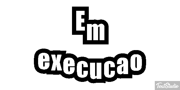 Em execução Efeito do texto