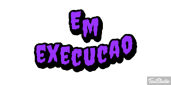 Em execução Efeito do texto