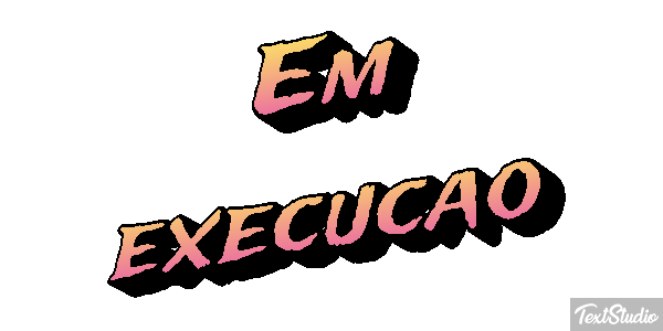 Em execução Efeito do texto
