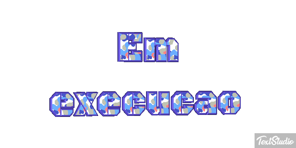 Em execução Efeito do texto