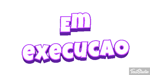 Em execução Efeito do texto