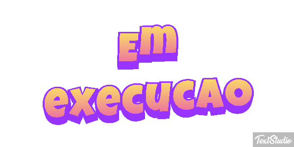 Em execução Efeito do texto