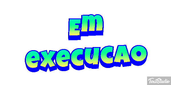 Em execução Efeito do texto