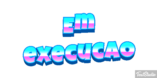 Em execução Efeito do texto
