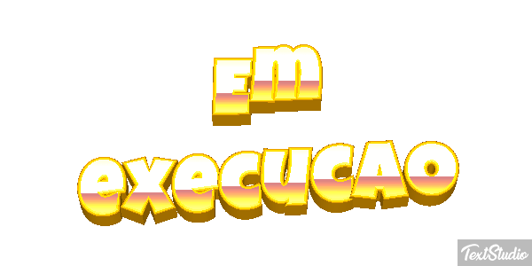 Em execução Efeito do texto