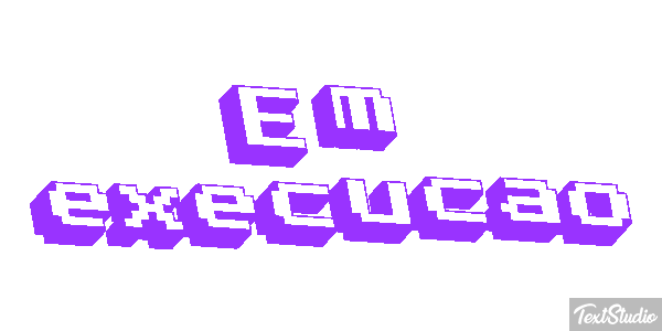 Em execução Efeito do texto