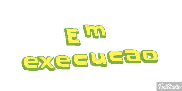 Em execução Efeito do texto