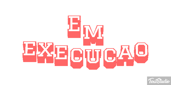 Em execução Efeito do texto