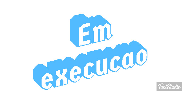 Em execução Efeito do texto