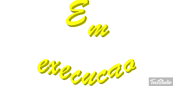 Em execução Efeito do texto
