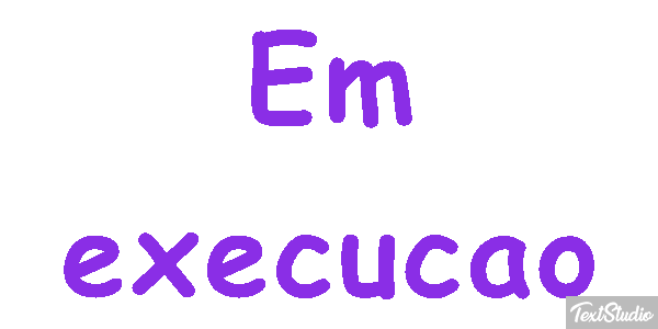 Em execução Efeito do texto