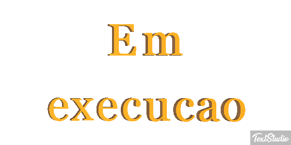 Em execução Efeito do texto