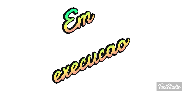 Em execução Efeito do texto