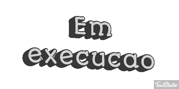 Em execução Efeito do texto