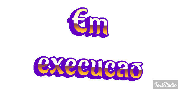 Em execução Efeito do texto