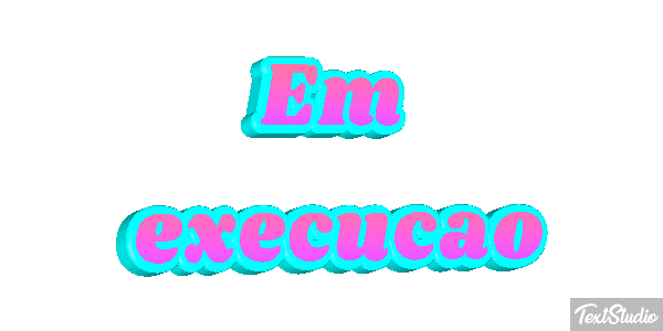 Em execução Efeito do texto