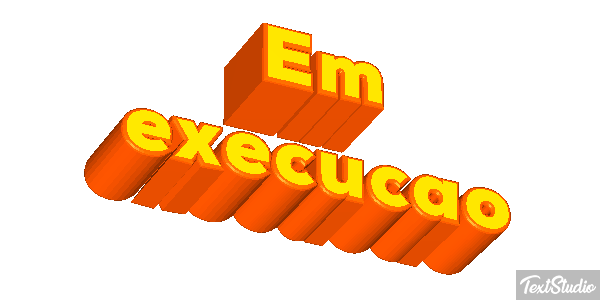 Em execução Efeito do texto