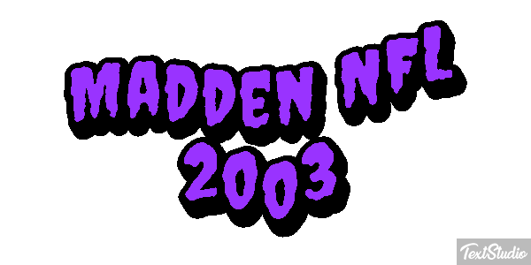 Madden NFL 2003 Text effect