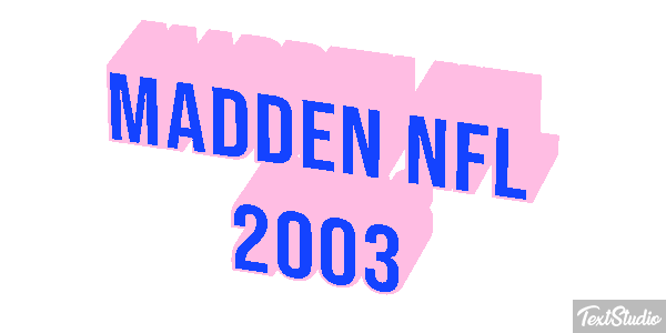 Madden NFL 2003 Text effect