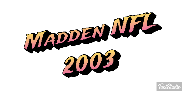 Madden NFL 2003 Text effect