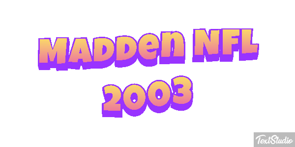 Madden NFL 2003 Text effect