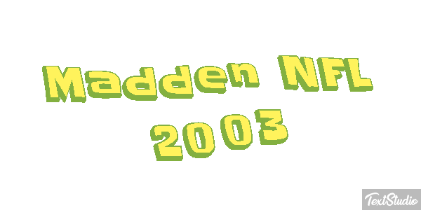 Madden NFL 2003 Text effect