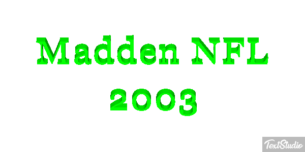 Madden NFL 2003 Text effect