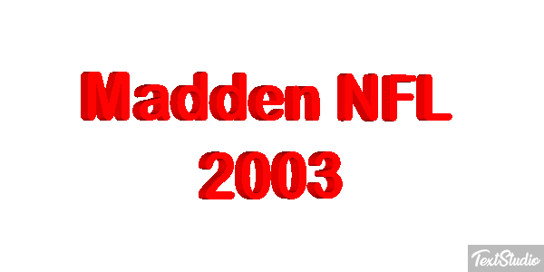Madden NFL 2003 Text effect