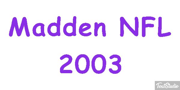 Madden NFL 2003 Text effect
