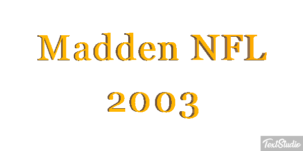 Madden NFL 2003 Text effect